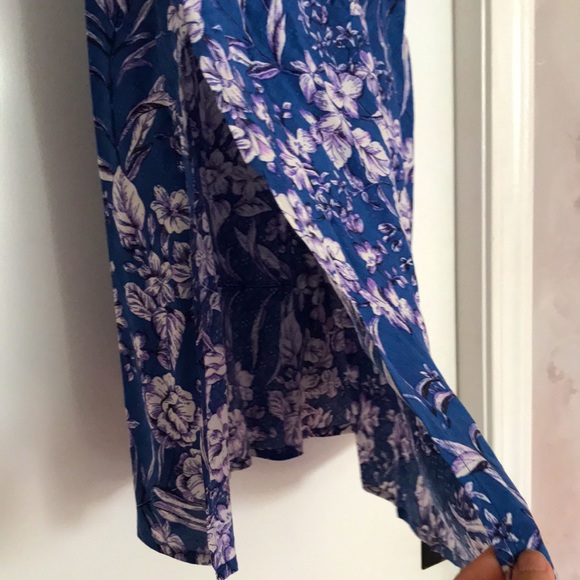 Emmy Floral blue slip skirt S NWT - Picture 9 of 11